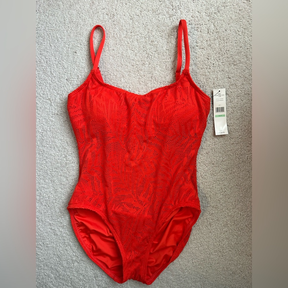 Carmen Marc Valvo Red Sexy Swimsuit- Size 8- NWT